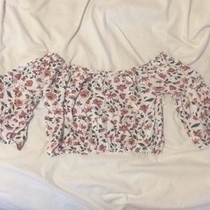 Slouchy floral crop top